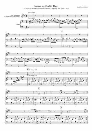 Nearer my God to Thee (piano & alto sax) - EARLY/INTERMEDIATE