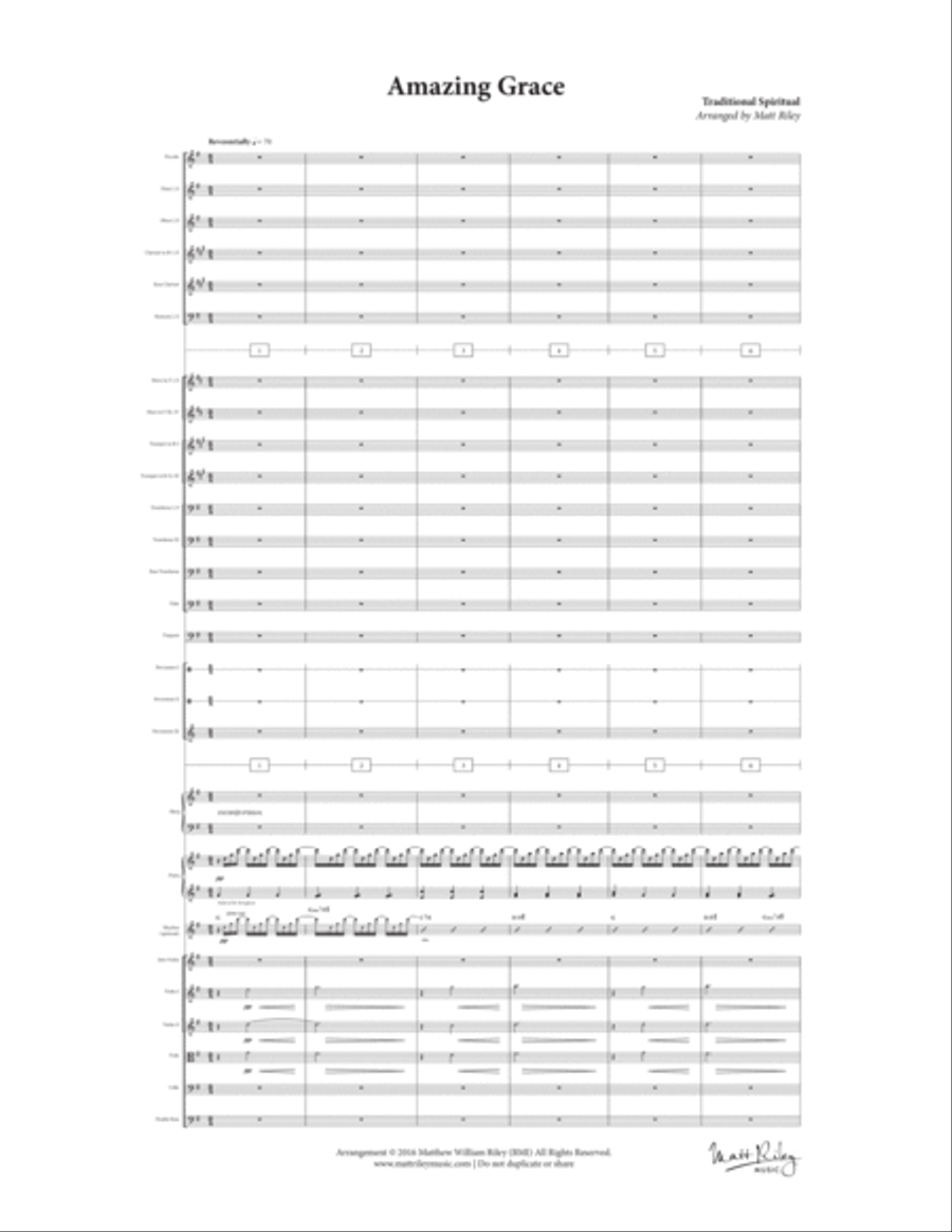 Amazing Grace - Violin & Orchestra Full Orchestra scores gallery preview page 4