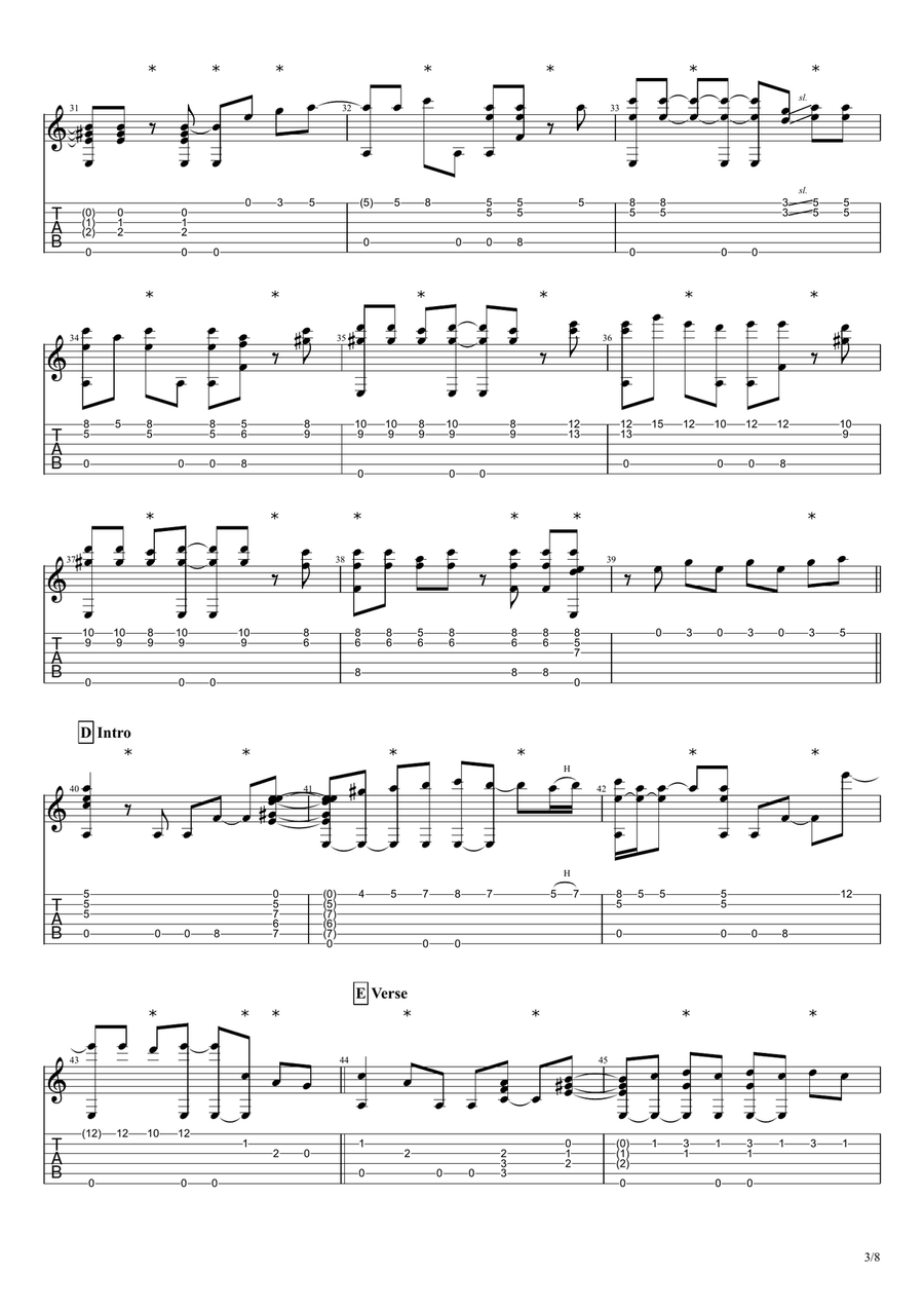 Smooth Guitar Tablature scores gallery preview page 3