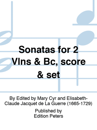 Book cover for Sonatas for 2 Vlns & Bc, score & set