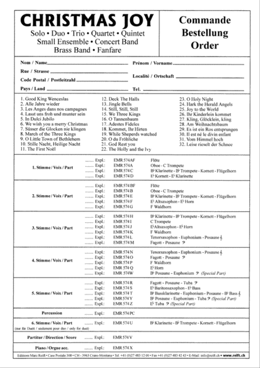 Christmas Joy / 32 Weihnachtsmelodien / Christmas Carols / Melodies de Noel Concert Band scores gallery preview page 2