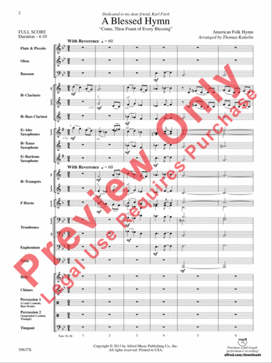 A Blessed Hymn A Blessed Hymn Concert Band scores gallery preview page 3