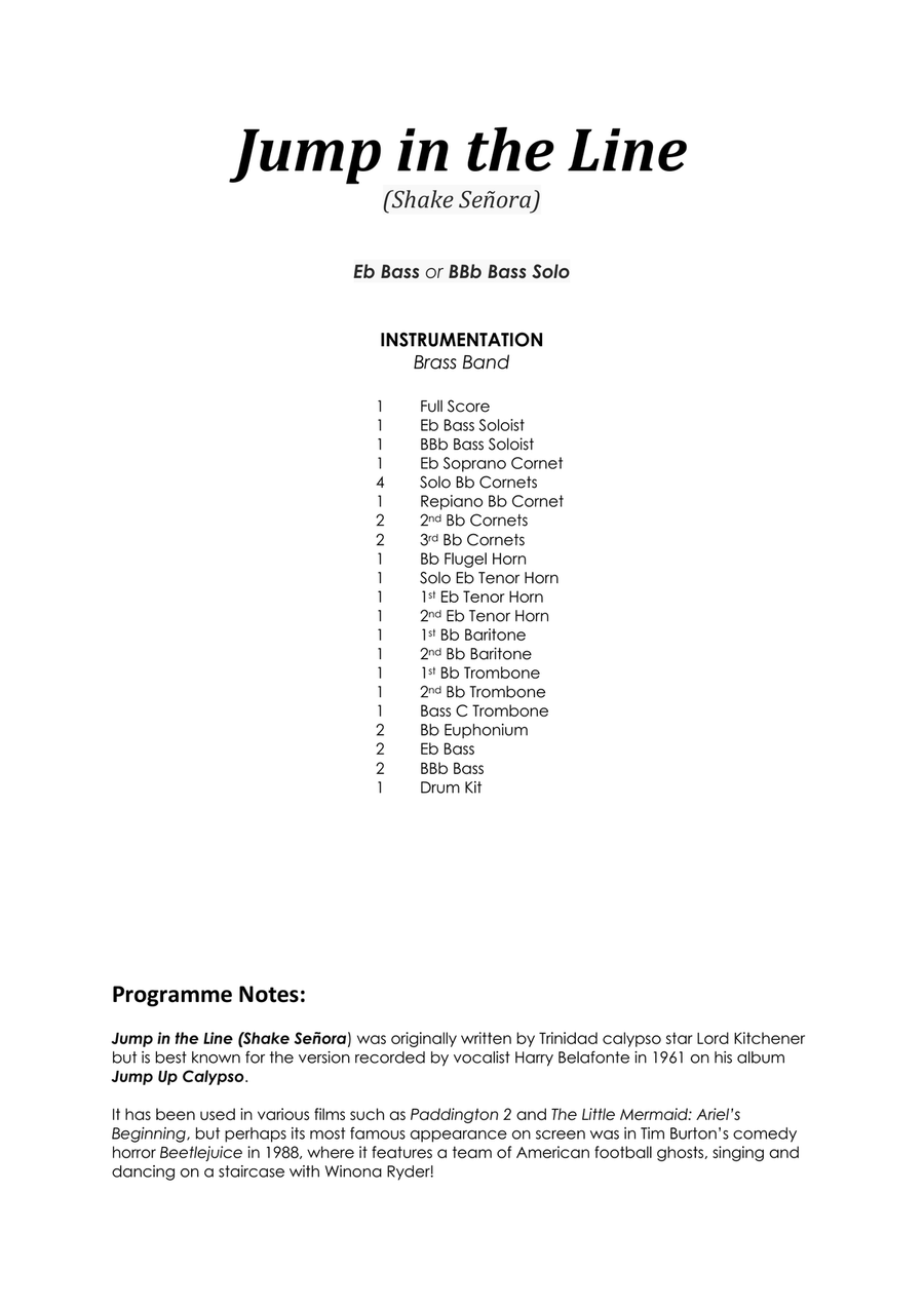 Jump In The Line Brass Band scores gallery preview page 2