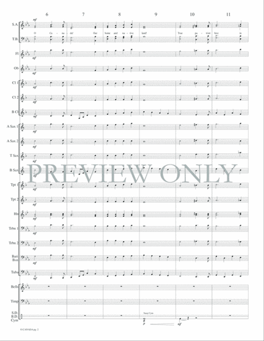 O Canada Concert Band scores gallery preview page 5