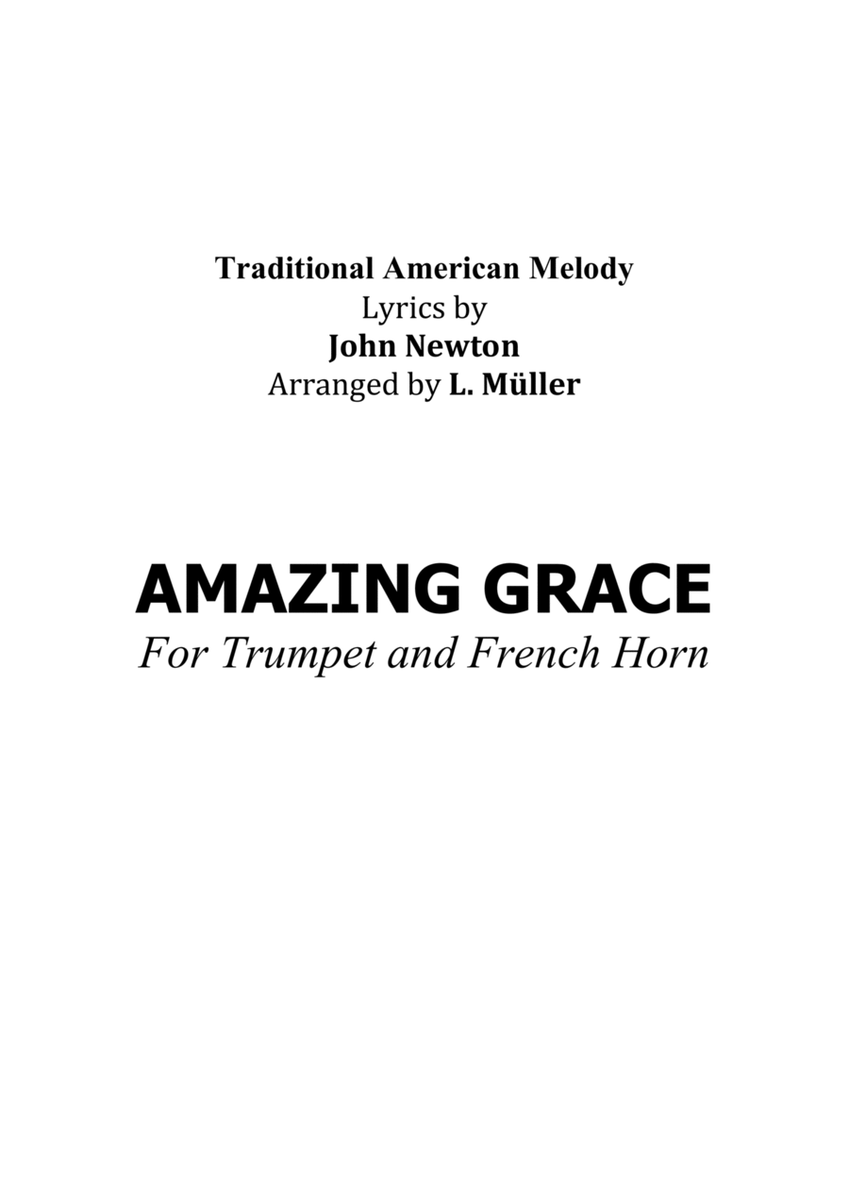 Amazing Grace - For Trumpet and French Horn - With Chords image number null