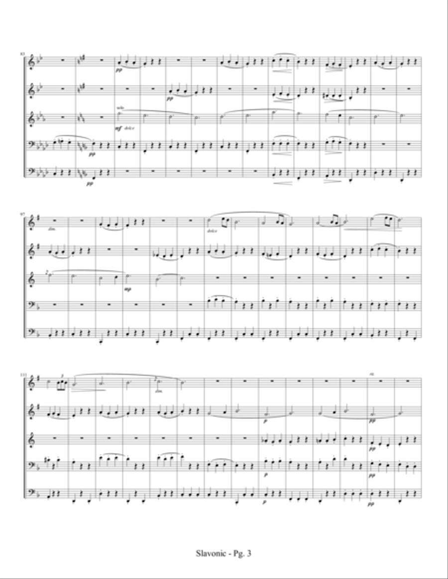 Slavonic Dance, Op. 46, No. 8 Brass Ensemble scores gallery preview page 6