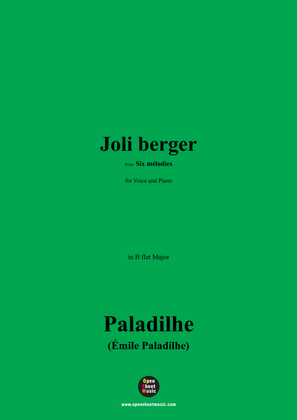 Paladilhe-Joli berger(pour une ou deux voix ad lib.),in B flat Major