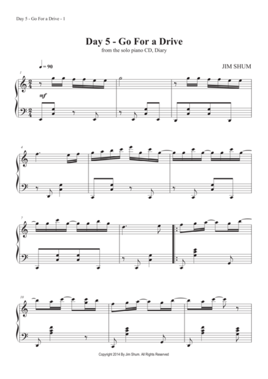 Go For a Drive Go For a Drive Piano Solo scores gallery preview page 3