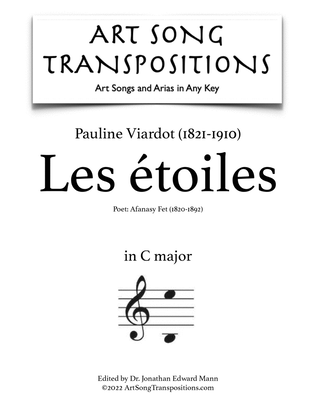 Book cover for VIARDOT: Les étoiles (transposed to C major)