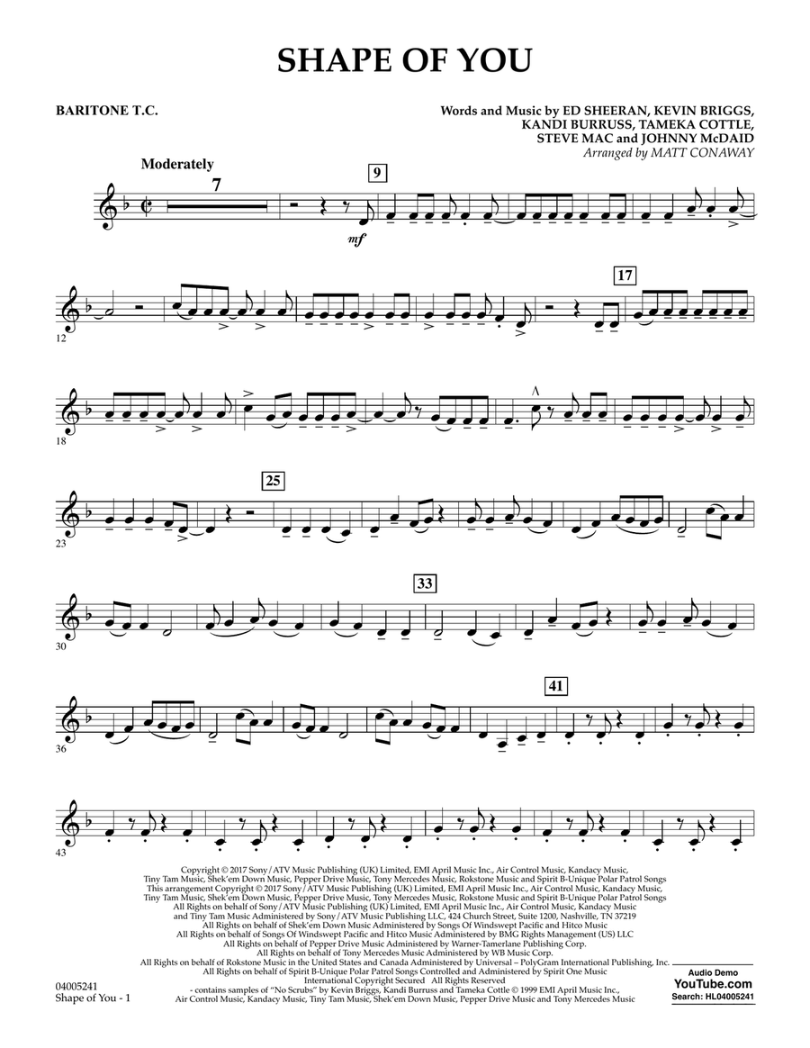 Shape of You - Baritone T.C. Baritone Horn TC scores gallery preview page 1