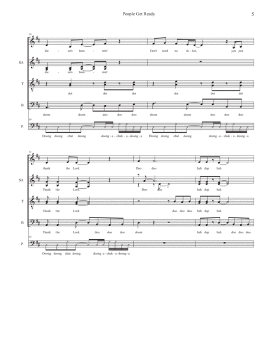 People Get Ready 4-Part scores gallery preview page 5
