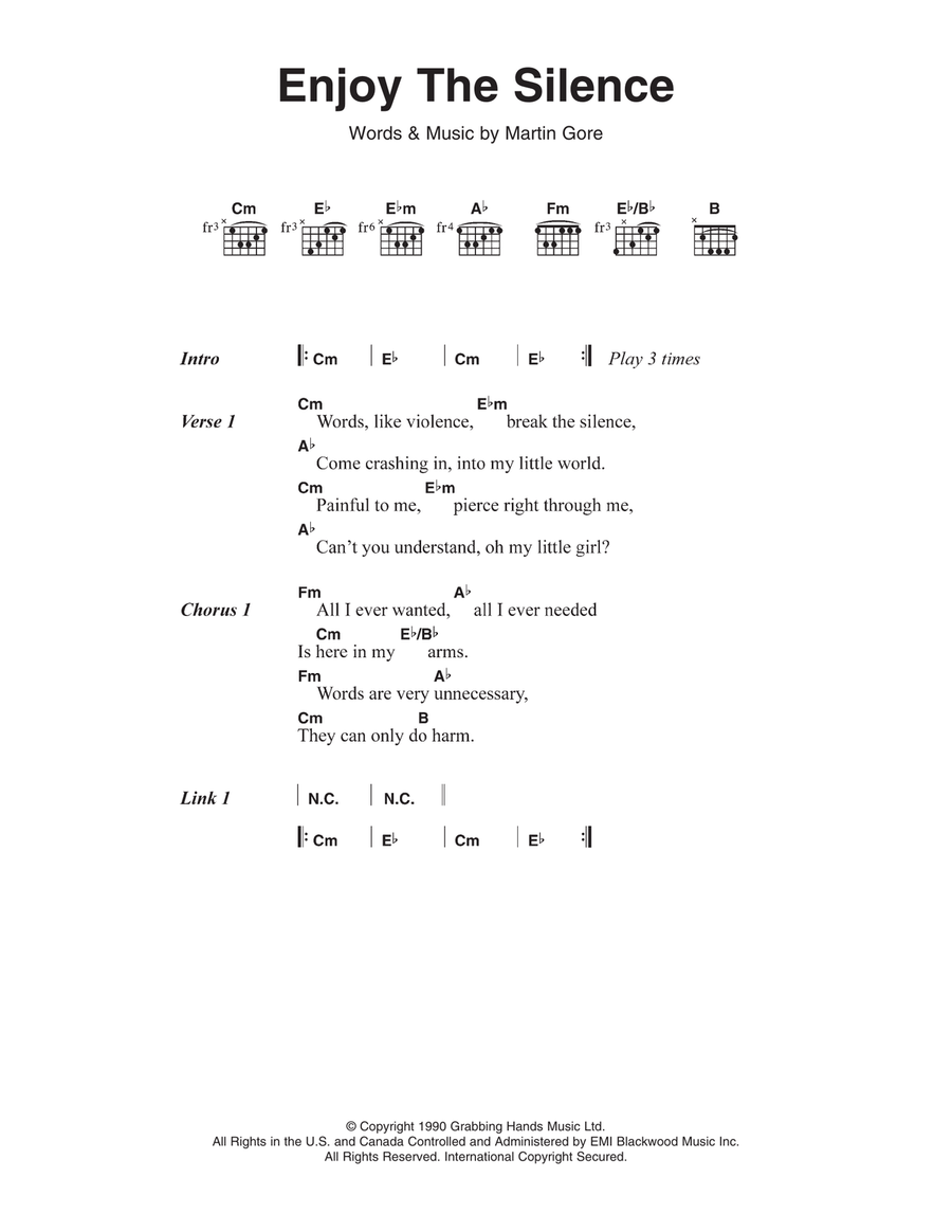 Enjoy The Silence Acoustic Guitar scores gallery preview page 1