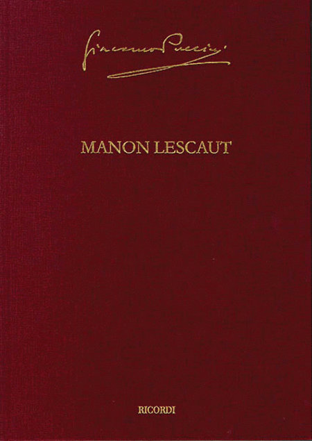 Manon Lescaut Puccini Critical Edition Vol. 3