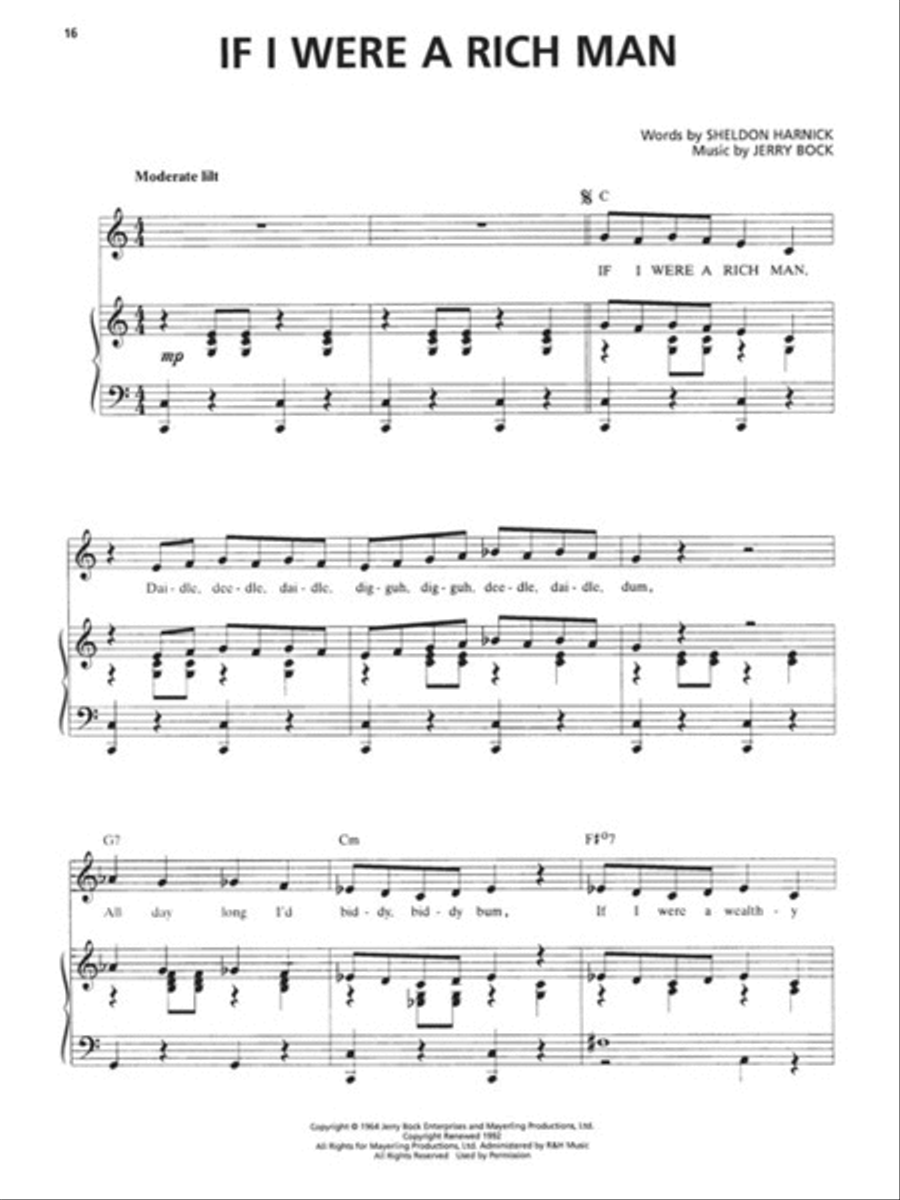 Fiddler on the Roof Piano, Vocal, Guitar scores gallery preview page 4