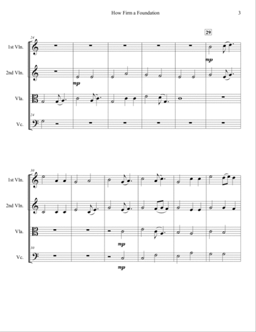 How Firm a Foundation (String Quartet) String Quartet scores gallery preview page 6