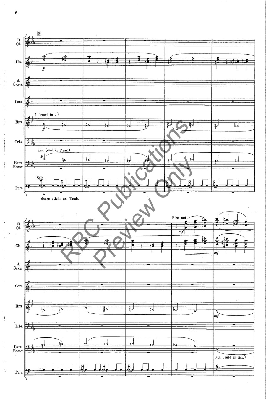 Drunken Sailor Concert Band scores gallery preview page 7