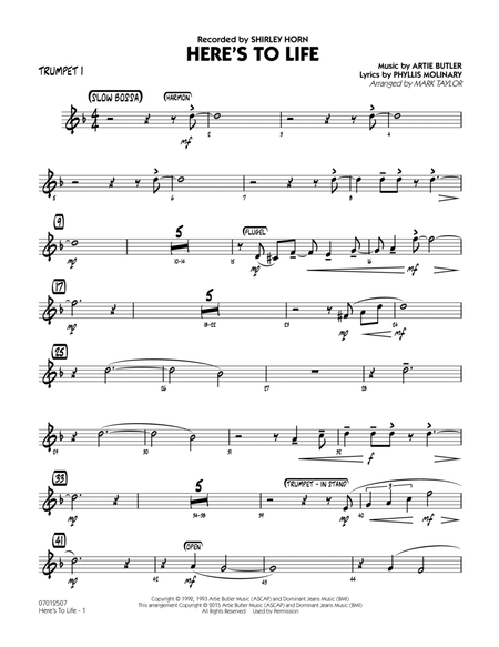 Here's To Life (Key: C minor) - Trumpet 1