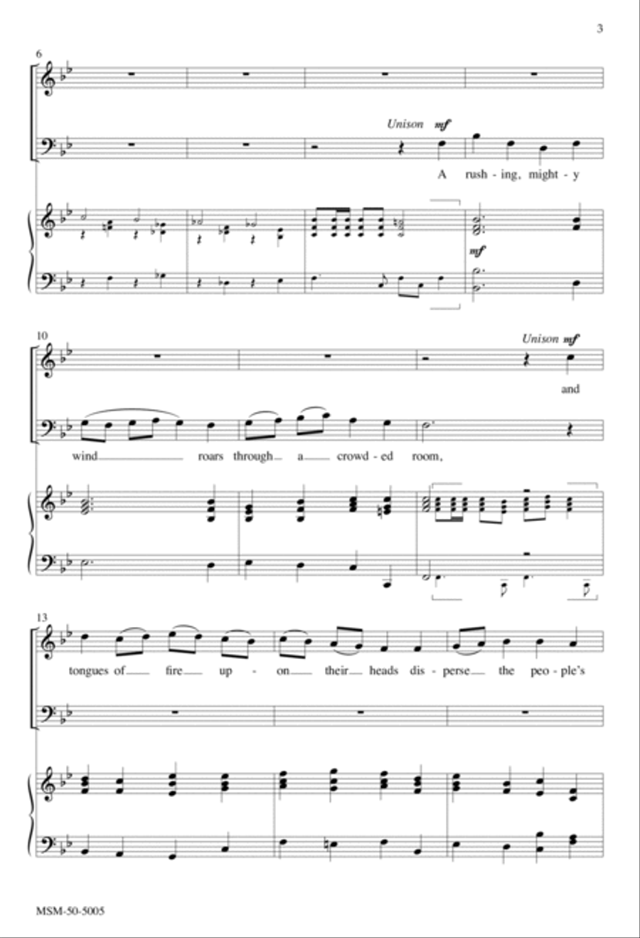Introit for Pentecost A Rushing, Mighty Wind 4-Part scores gallery preview page 3
