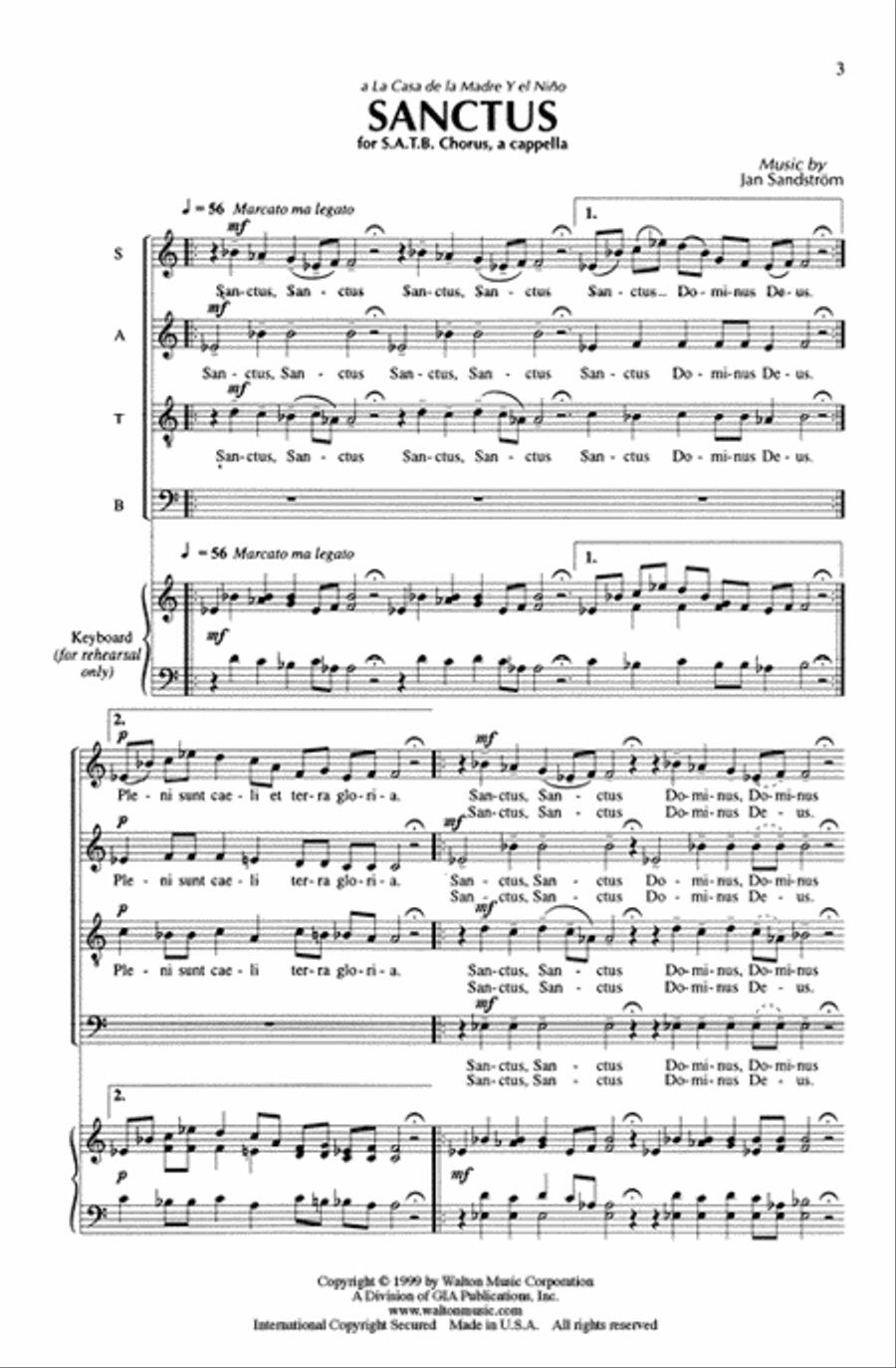 Sanctus (SATB) 4-Part scores gallery preview page 2