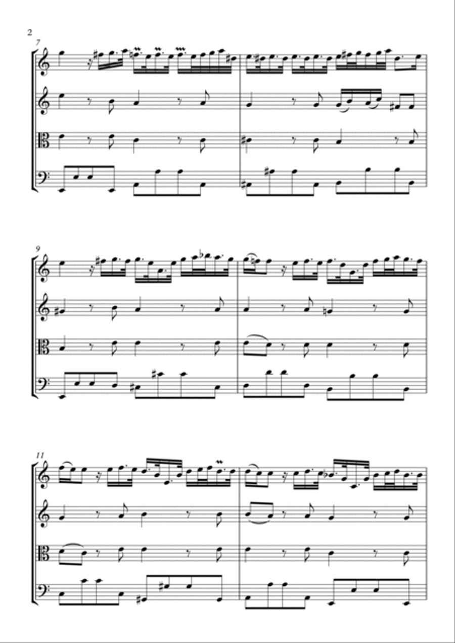 Adagio (from Toccata, Adagio and Fugue in C major) (BWV 564) by JS Bach - String Quartet arrangement String Quartet scores gallery preview page 2