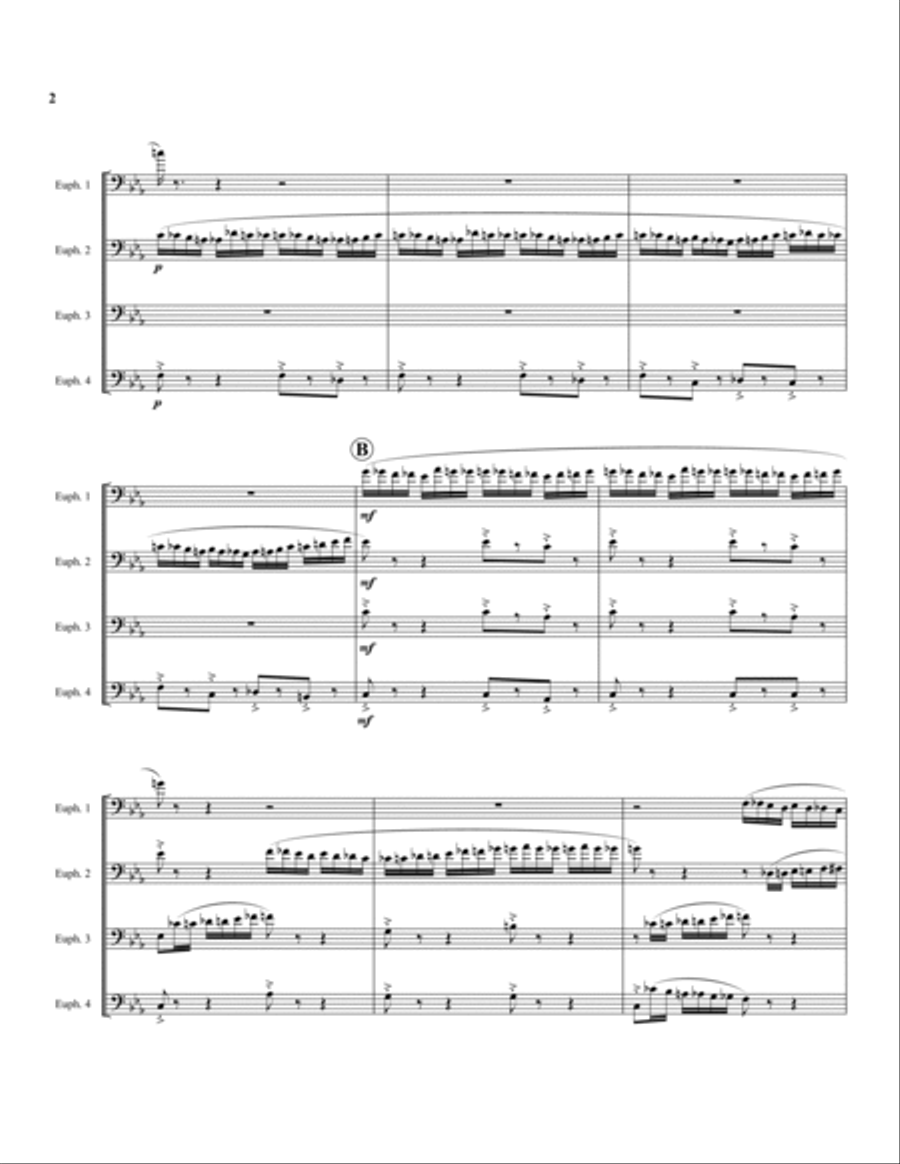 Flight of the Bumblebee Euphonium Quartet scores gallery preview page 2