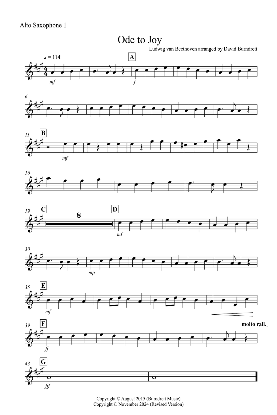 Ode to Joy for Alto Saxophone Trio Woodwind Trio scores gallery preview page 3
