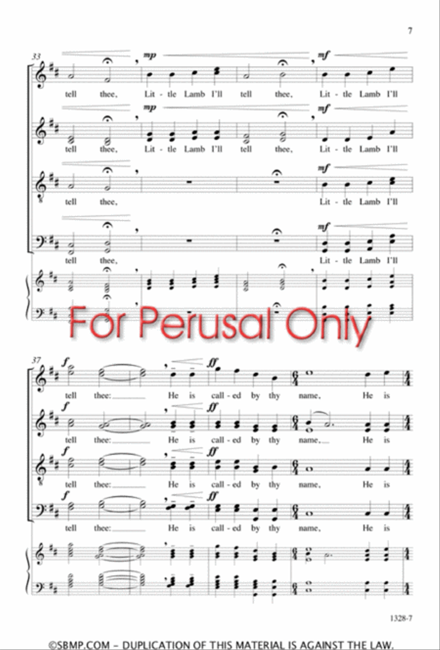 The Lamb - SATB divisi Octavo Divisi scores gallery preview page 6