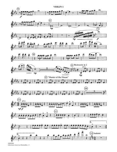 Selections from Les Miserables (arr. Bob Lowden) - Violin 1