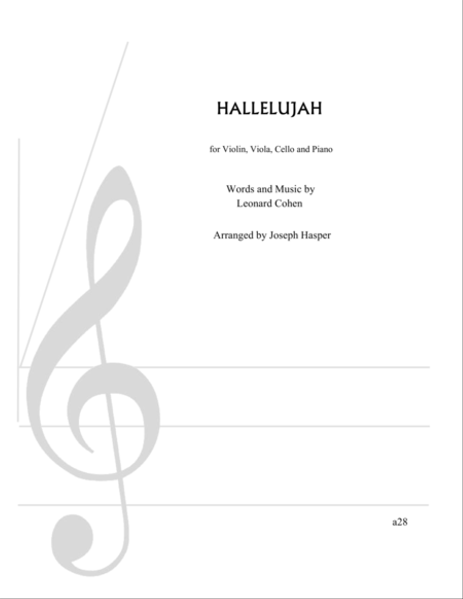 Hallelujah Hallelujah Piano Quartet scores gallery preview page 1