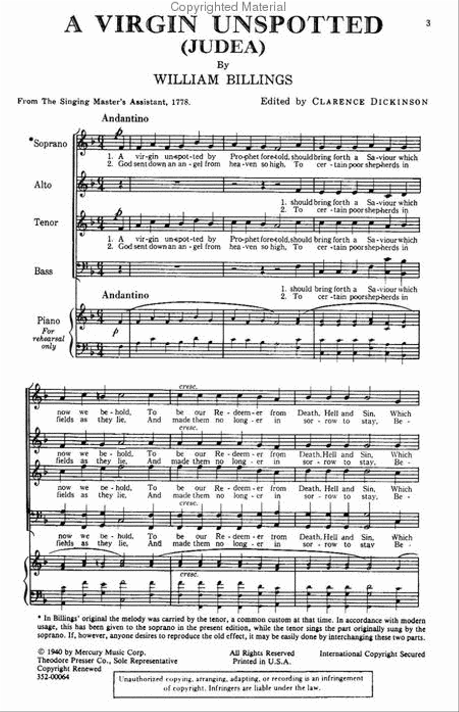 A Virgin Unspotted (Judea) 4-Part scores gallery preview page 2