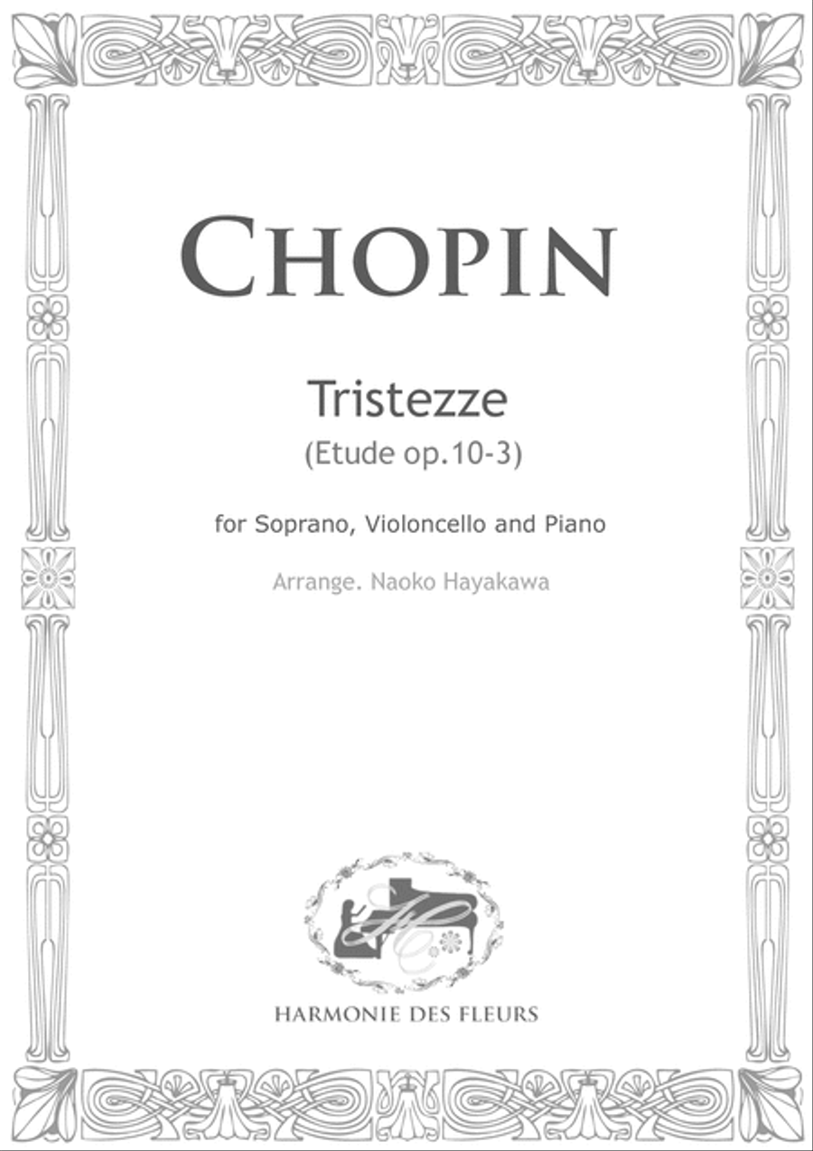 Chopin Etude op.10-3 for Trio (Soprano, Cello & Piano) arr. by Naoko Hayakawa Small Ensemble scores gallery preview page 1
