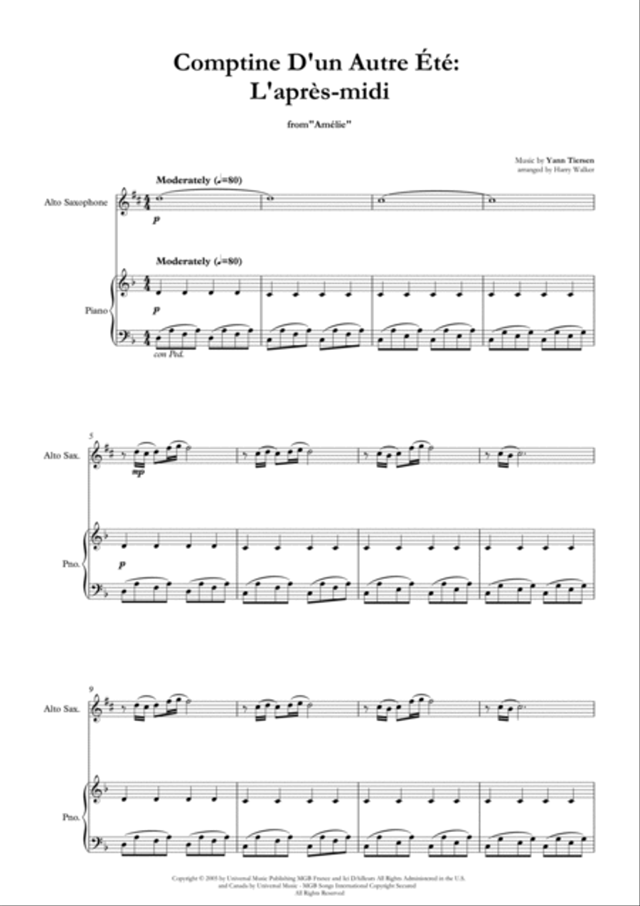 Comptine D'un Autre Été: L'après-Midi Chamber Music scores gallery preview page 4