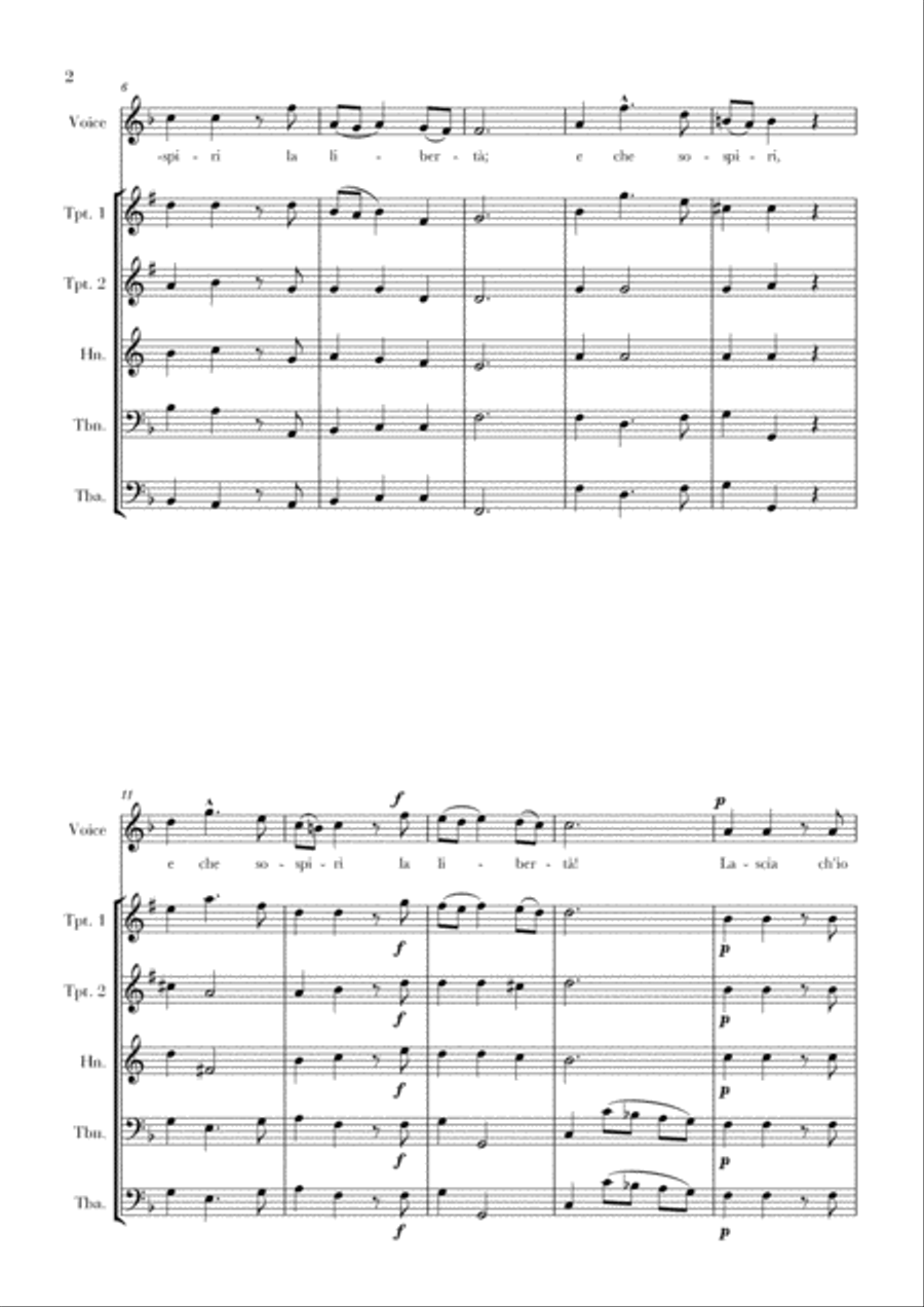 Haendel - Lascia ch’io pianga (for Soprano and Brass Quintet) Brass Quintet scores gallery preview page 2