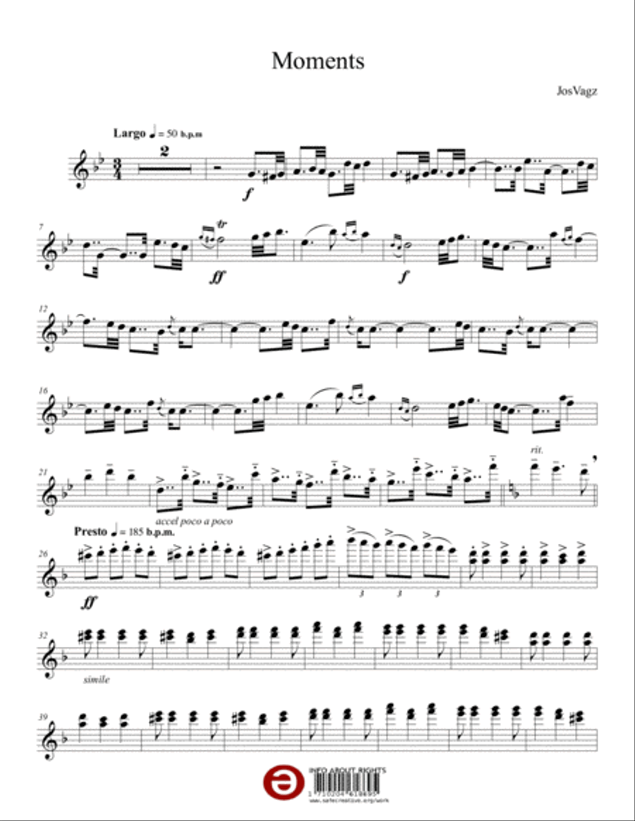 Moments Violin Solo scores gallery preview page 1