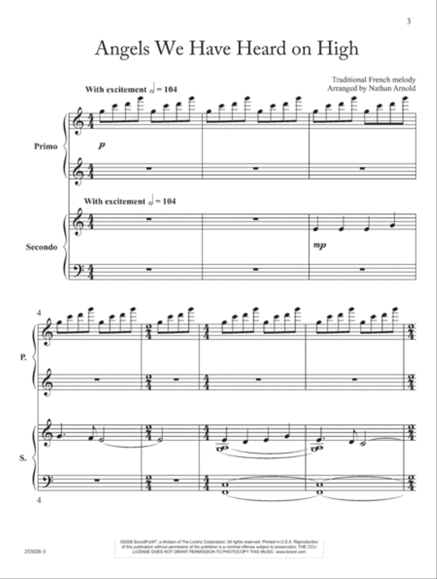 O Come All Ye Faithful 1 Piano, 4-Hands scores gallery preview page 3
