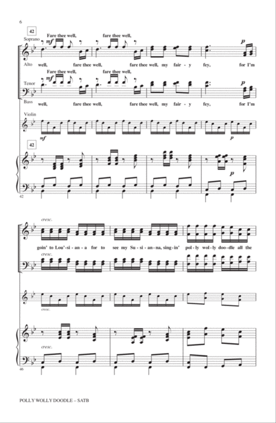 Polly Wolly Doodle 4-Part scores gallery preview page 5