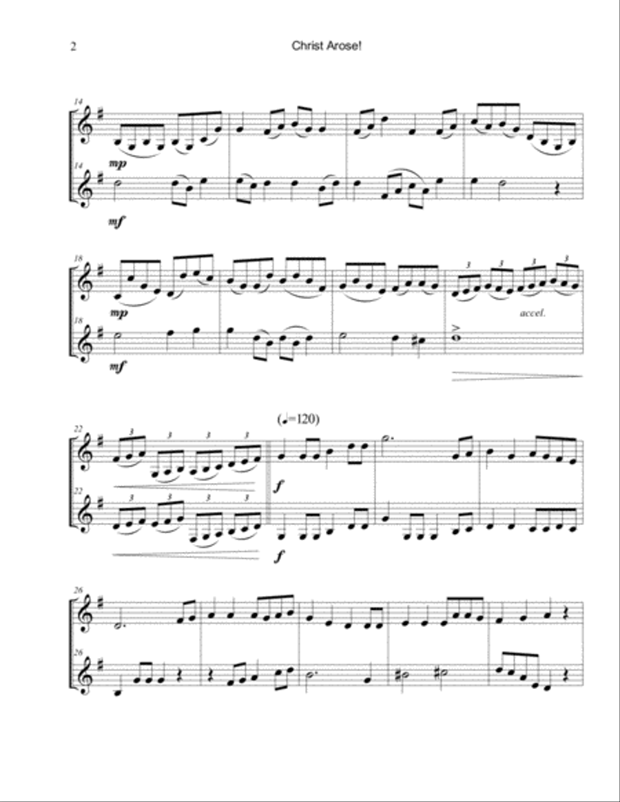 Christ Arose! Christ Arose! Clarinet Duet scores gallery preview page 3