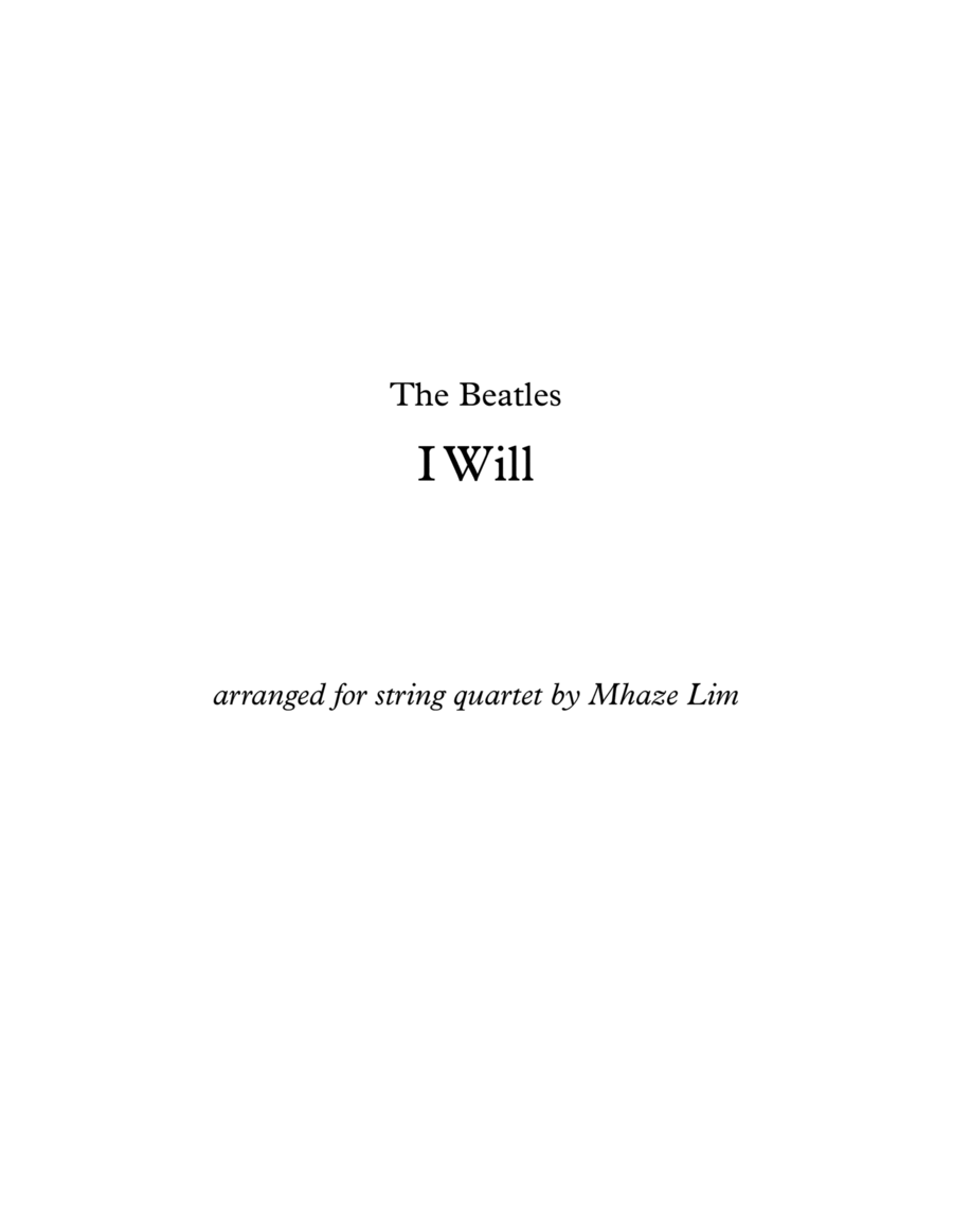 I Will String Quartet scores gallery preview page 1
