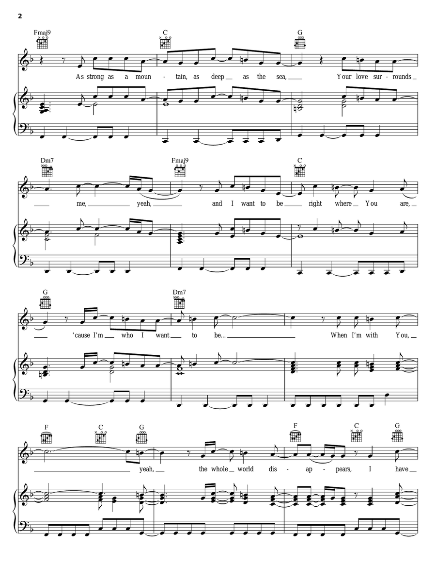 With You Piano, Vocal, Guitar scores gallery preview page 2