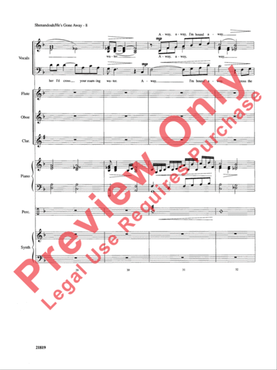 Shenandoah / He's Gone Away Choir scores gallery preview page 9