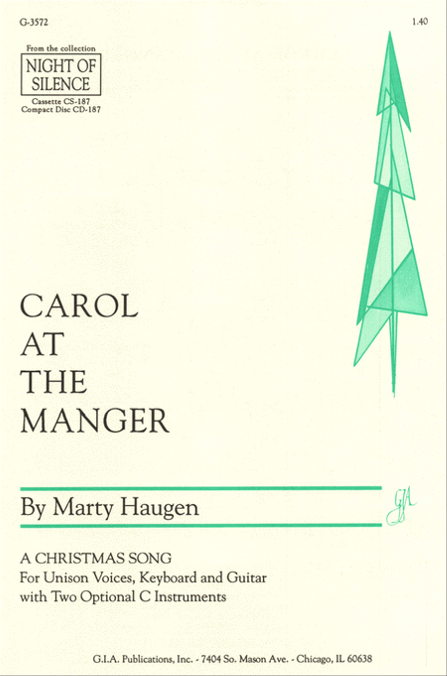 Carol at the Manger Unison Choir scores gallery preview page 1