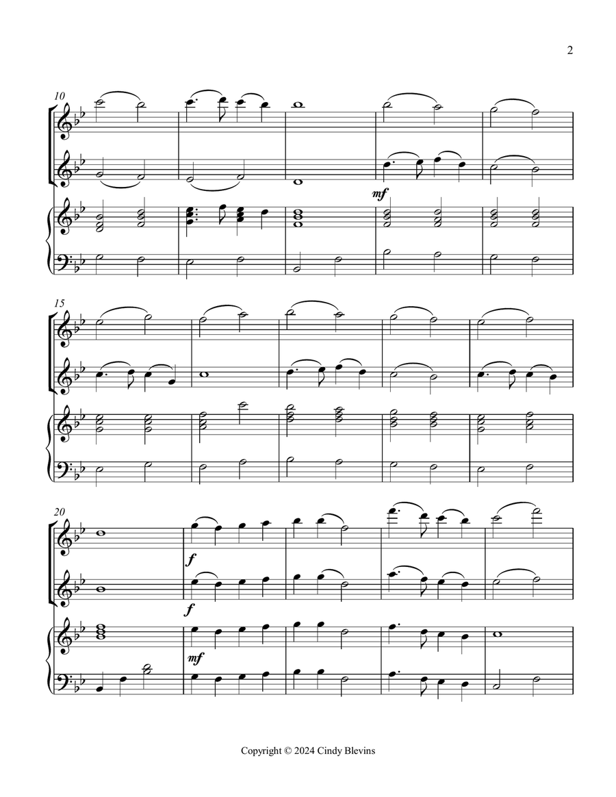 In the Bleak Midwinter, for Flute, Oboe and Piano Woodwind Duet scores gallery preview page 3
