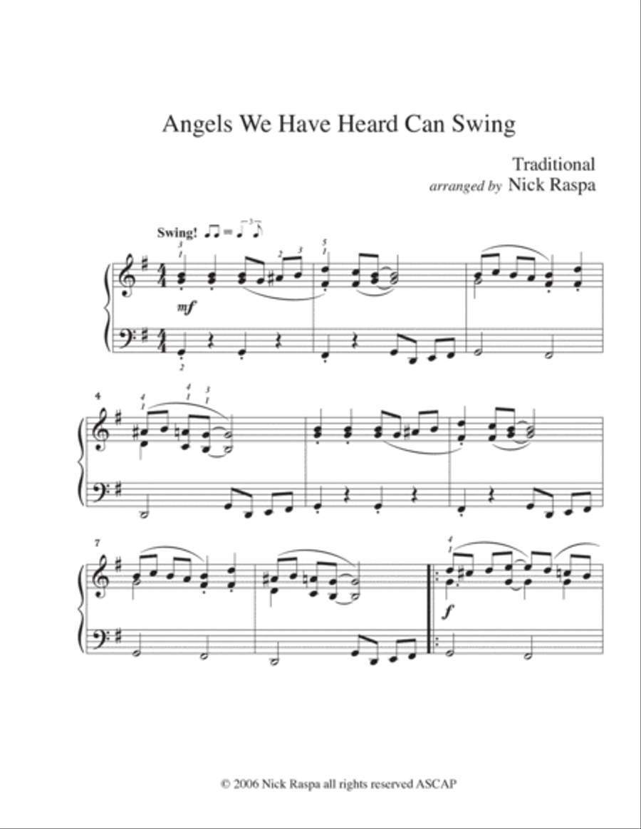 Angels We Have Heard Can Swing (early intermediate piano) image number null