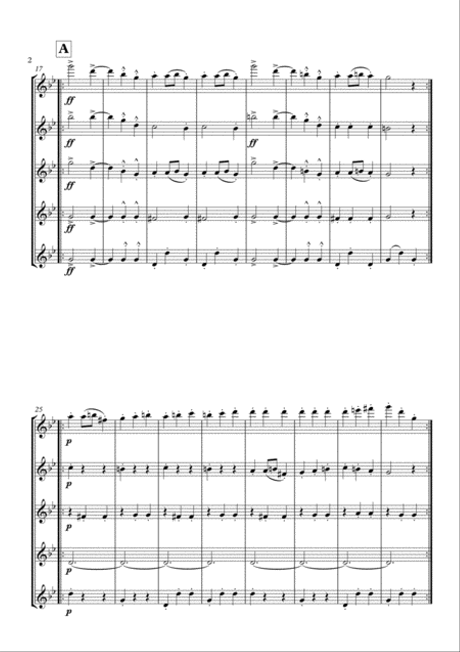 Slavonic Dance No. 8 in G Minor arranged for Flute Quintet Woodwind Quintet scores gallery preview page 4