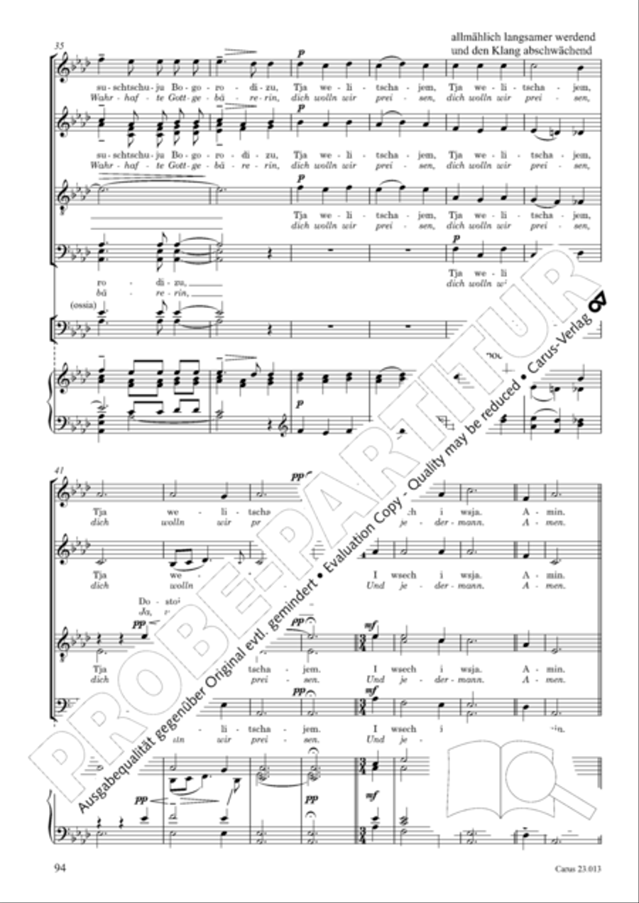 Liturgy of St. John Chrysostom op. 31 for mixed choir a cappella (Chrysostomos-Liturgie op. 31 fur Chor a cappella mit singbarem deutschem Text) A Cappella scores gallery preview page 116