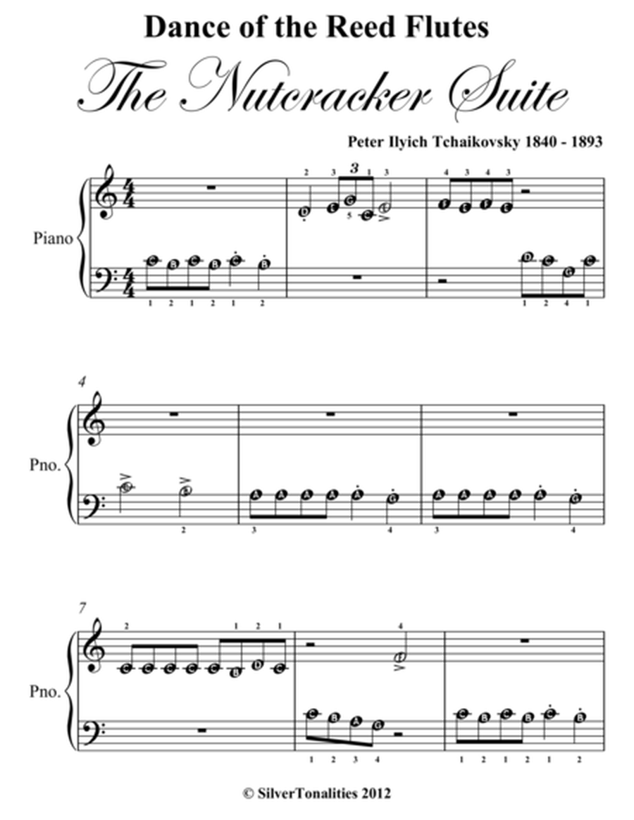 Dance of the Reed Flutes Nutcracker Suite Beginner Piano Sheet Music