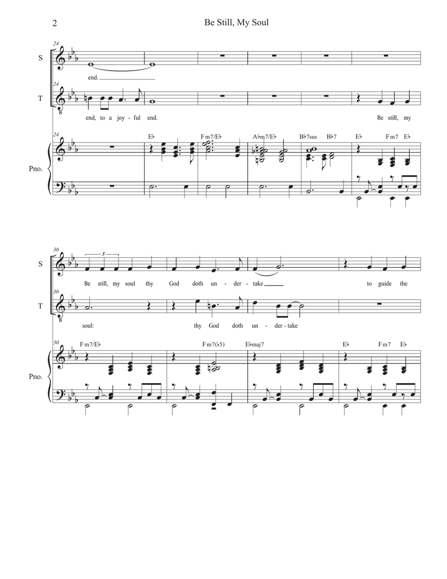 Be Still, My Soul (Duet for Soprano and Tenor solo) Be Still, My Soul (Duet for Soprano and Tenor solo) Tenor Voice scores gallery preview page 2