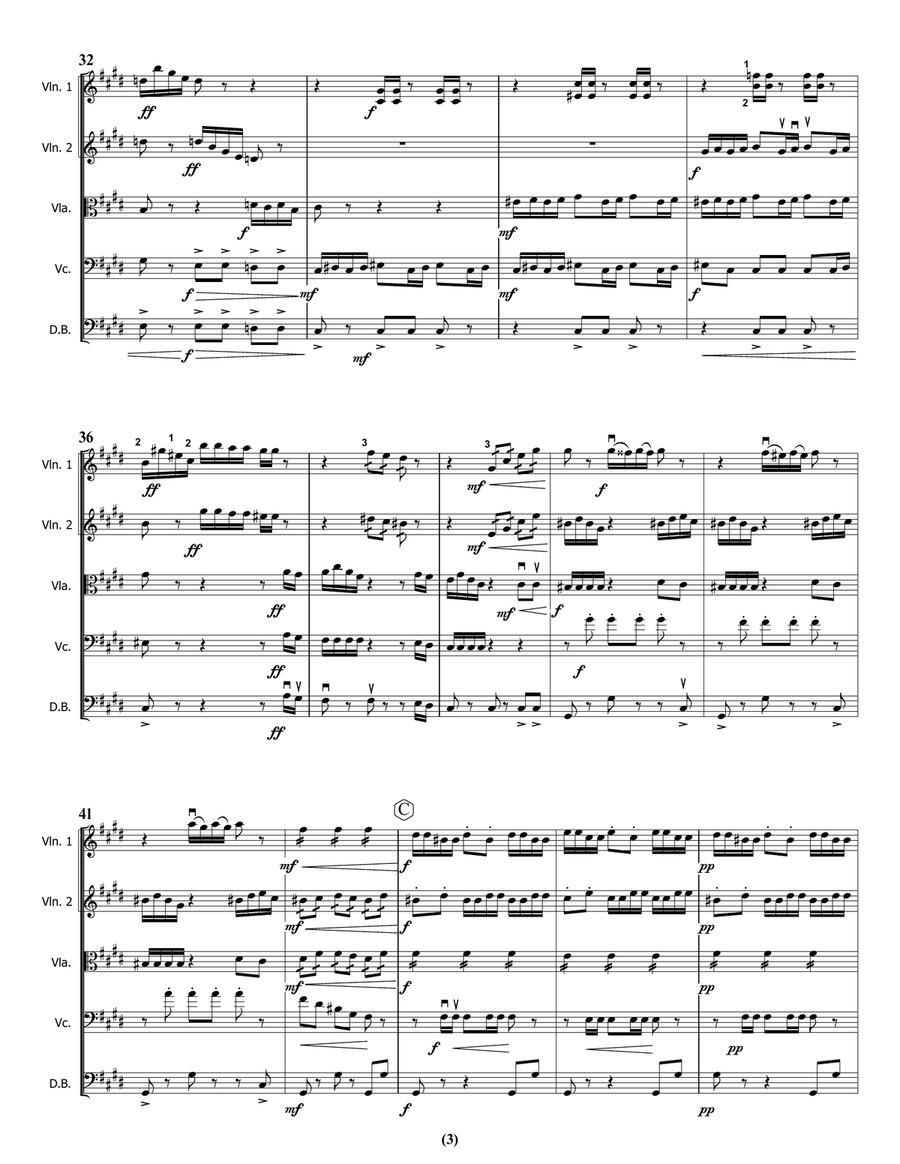 Bach Preludium / Preludio in E major String Orchestra scores gallery preview page 4