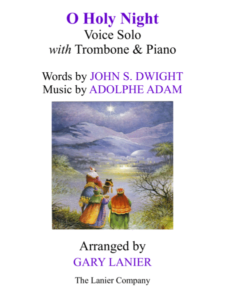 O HOLY NIGHT (Voice Solo with Trombone & Piano - Score & Parts included) image number null