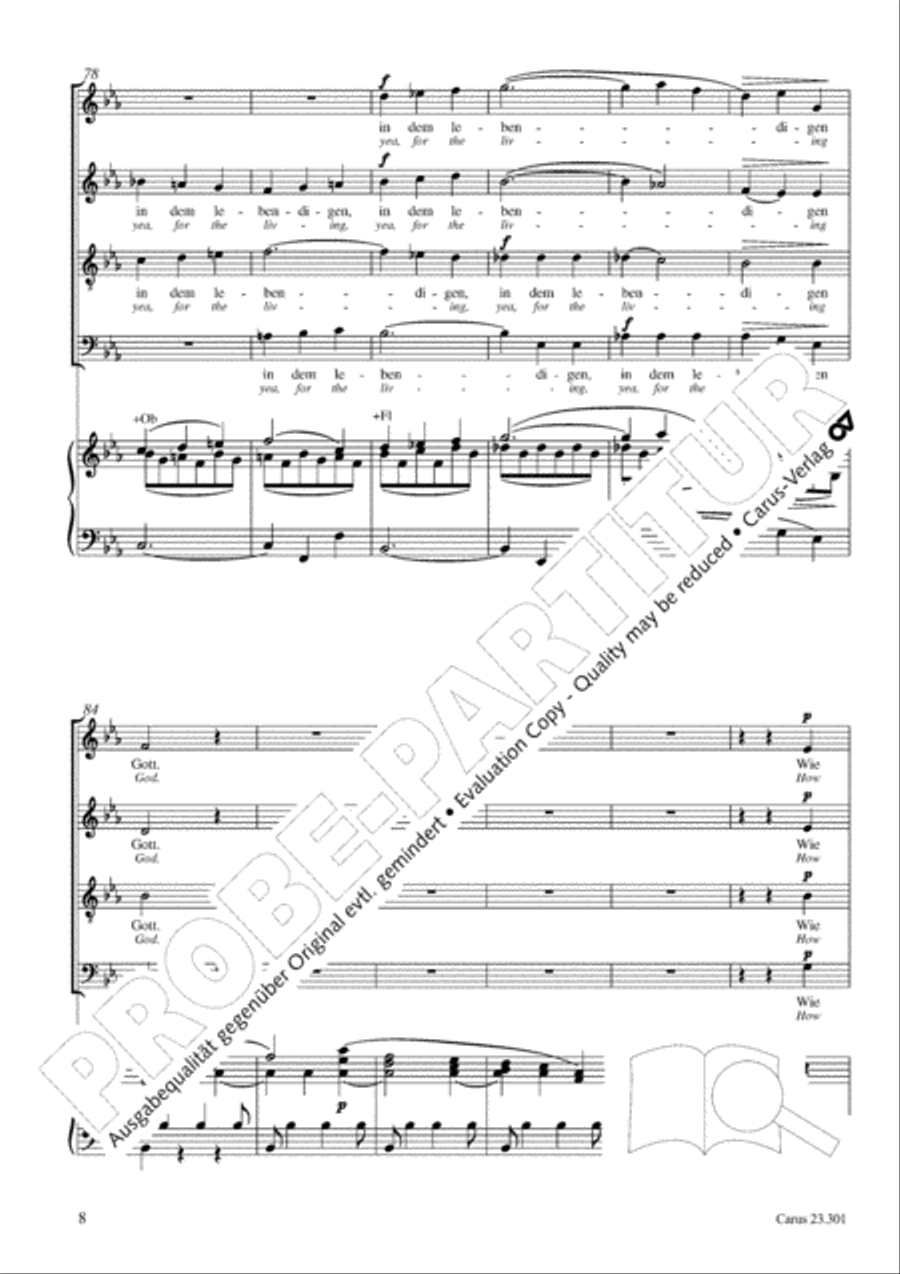How beautiful is thy dwelling place (Wie lieblich sind deine Wohnungen) 4-Part scores gallery preview page 9
